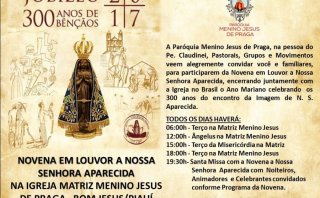 Novena em Louvor a N. Sra. Aparecida na Paróquia Menino Jesus de Praga - Bom Jesus