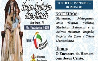 PROGRAMAÇÃO DE ABERTURA E PRIMEIRO DIA DAS FESTIVIDADES DE NOSSA SENHORA DAS MERCÊS