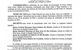 DOM MARCOS TAVONI PUBLICA DECRETO QUE DISCIPLINA OS LOCAIS DE PEREGRINAÇÃO NESTE ANO SANTO DA ESPERANÇA